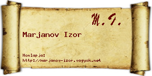 Marjanov Izor névjegykártya